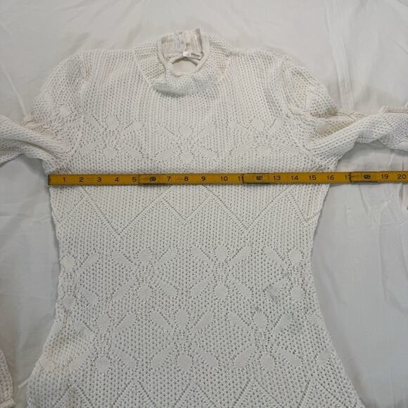 Free People Maxi Dress Angel Wings Long Sleeve Sheer Knit Size M Preppy Stretch - Picture 14 of 16